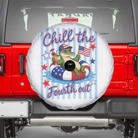 Funny Patriotic Alligator Spare Tire Cover Chill The Fourth Out