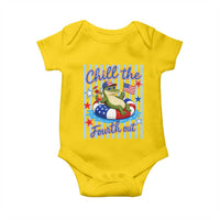 Funny Patriotic Alligator Baby Onesie Chill The Fourth Out