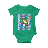 Funny Patriotic Alligator Baby Onesie Chill The Fourth Out