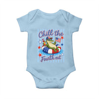 Funny Patriotic Alligator Baby Onesie Chill The Fourth Out