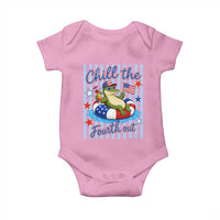 Funny Patriotic Alligator Baby Onesie Chill The Fourth Out