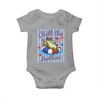 Funny Patriotic Alligator Baby Onesie Chill The Fourth Out