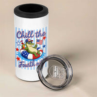Funny Patriotic Alligator 4 in 1 Can Cooler Tumbler Chill The Fourth Out