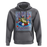 Funny Patriotic Alligator Hoodie Chill The Fourth Out