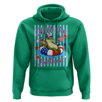 Funny Patriotic Alligator Hoodie Chill The Fourth Out