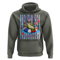 Funny Patriotic Alligator Hoodie Chill The Fourth Out