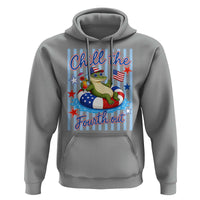 Funny Patriotic Alligator Hoodie Chill The Fourth Out