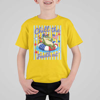 Funny Patriotic Alligator T Shirt For Kid Chill The Fourth Out