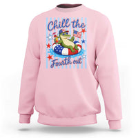 Funny Patriotic Alligator Sweatshirt Chill The Fourth Out