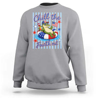 Funny Patriotic Alligator Sweatshirt Chill The Fourth Out