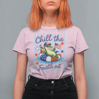 Funny Patriotic Alligator T Shirt For Women Chill The Fourth Out