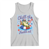 Funny Patriotic Alligator Tank Top Chill The Fourth Out