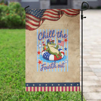 Funny Patriotic Alligator Patriotic Garden Flag Chill The Fourth Out