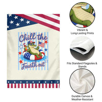 Funny Patriotic Alligator Patriotic Garden Flag Chill The Fourth Out
