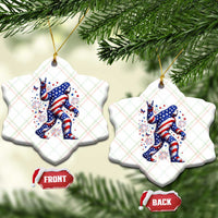 Funny Patriotic Bigfoot Ceramic Ornament 4th Of July Freedom