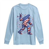 Funny Patriotic Bigfoot Long Sleeve Shirt 4th Of July Freedom