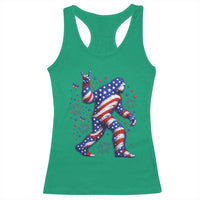 Funny Patriotic Bigfoot Racerback Tank Top 4th Of July Freedom