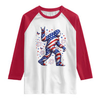 Funny Patriotic Bigfoot Raglan Shirt 4th Of July Freedom