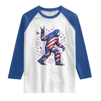 Funny Patriotic Bigfoot Raglan Shirt 4th Of July Freedom
