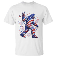 Funny Patriotic Bigfoot T Shirt 4th Of July Freedom