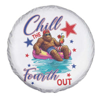 Funny Bigfoot 4th Of July Spare Tire Cover Chill The Fourth Out