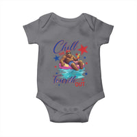 Funny Bigfoot 4th Of July Baby Onesie Chill The Fourth Out