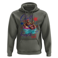 Funny Bigfoot 4th Of July Hoodie Chill The Fourth Out