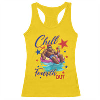 Funny Bigfoot 4th Of July Racerback Tank Top Chill The Fourth Out