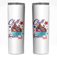 Funny Bigfoot 4th Of July Skinny Tumbler Chill The Fourth Out