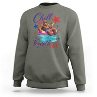 Funny Bigfoot 4th Of July Sweatshirt Chill The Fourth Out