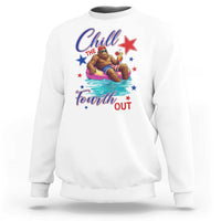 Funny Bigfoot 4th Of July Sweatshirt Chill The Fourth Out