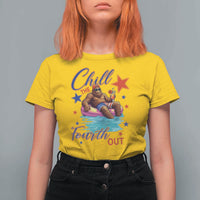 Funny Bigfoot 4th Of July T Shirt For Women Chill The Fourth Out