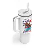 Funny Bigfoot 4th Of July Tumbler With Handle Chill The Fourth Out