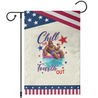 Funny Bigfoot 4th Of July Patriotic Garden Flag Chill The Fourth Out