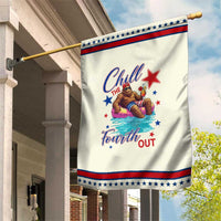 Funny Bigfoot 4th Of July Patriotic Garden Flag Chill The Fourth Out