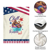 Funny Bigfoot 4th Of July Patriotic Garden Flag Chill The Fourth Out