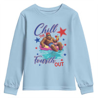 Funny Bigfoot 4th Of July Youth Sweatshirt Chill The Fourth Out