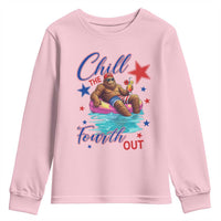 Funny Bigfoot 4th Of July Youth Sweatshirt Chill The Fourth Out