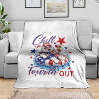 Funny Patriotic Persian Cat Throw Blanket Chill The Fourth Out