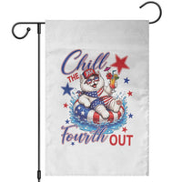 Funny Patriotic Persian Cat Garden Flag Chill The Fourth Out