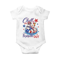 Funny Patriotic Persian Cat Baby Onesie Chill The Fourth Out