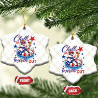 Funny Patriotic Persian Cat Ceramic Ornament Chill The Fourth Out