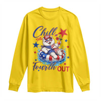Funny Patriotic Persian Cat Long Sleeve Shirt Chill The Fourth Out