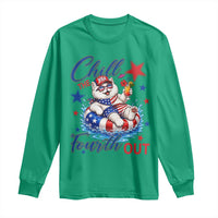 Funny Patriotic Persian Cat Long Sleeve Shirt Chill The Fourth Out