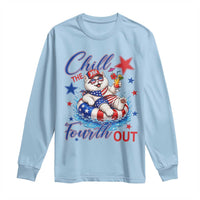Funny Patriotic Persian Cat Long Sleeve Shirt Chill The Fourth Out