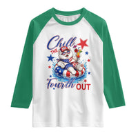 Funny Patriotic Persian Cat Raglan Shirt Chill The Fourth Out