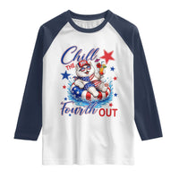 Funny Patriotic Persian Cat Raglan Shirt Chill The Fourth Out