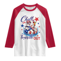 Funny Patriotic Persian Cat Raglan Shirt Chill The Fourth Out