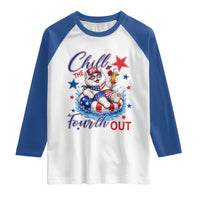 Funny Patriotic Persian Cat Raglan Shirt Chill The Fourth Out