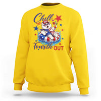 Funny Patriotic Persian Cat Sweatshirt Chill The Fourth Out